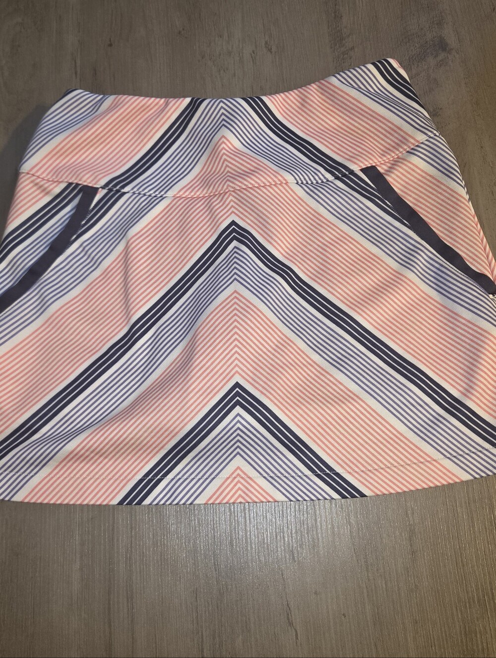 adidas Coral and Navy Chevron Print Skort
